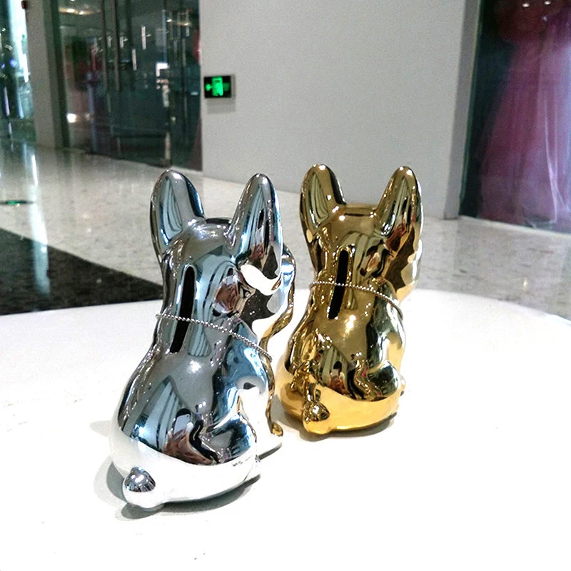 Небольшой керамический бульдог домашний декор ремесел украшения комнаты