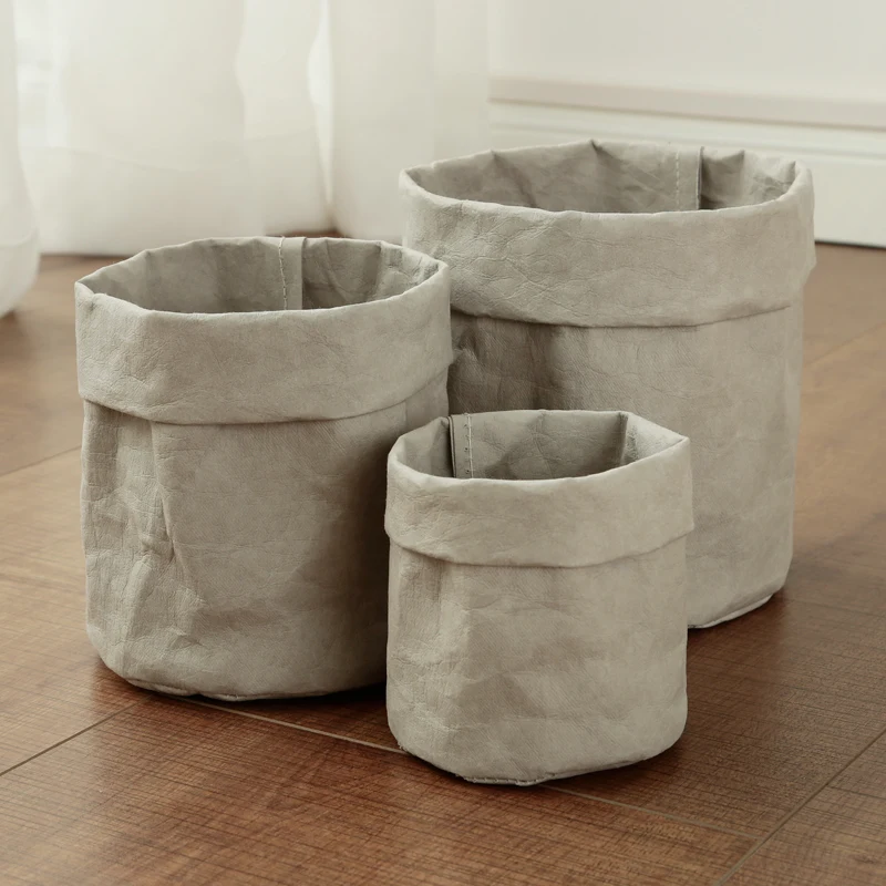 Tyvek корзина для белья полотняная игрушка коробка для хранения с гибким шпоном коричневая бумажная сумка burlywood грязная одежда Органайзер корзина
