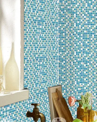 Белоснежный мраморный камень голубой хрустальный стеклянный мозаичный кухонная