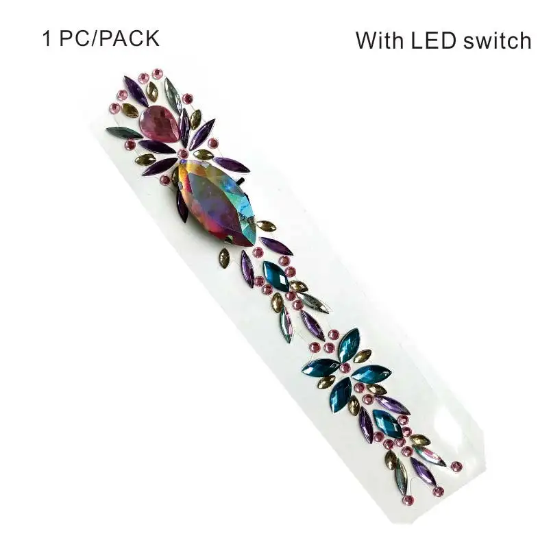 LEH03M LEH03 1 PC LED Hair Tattoo Sticker best Hair Accessories for festival Makeup Sticker - Цвет: LEH03M