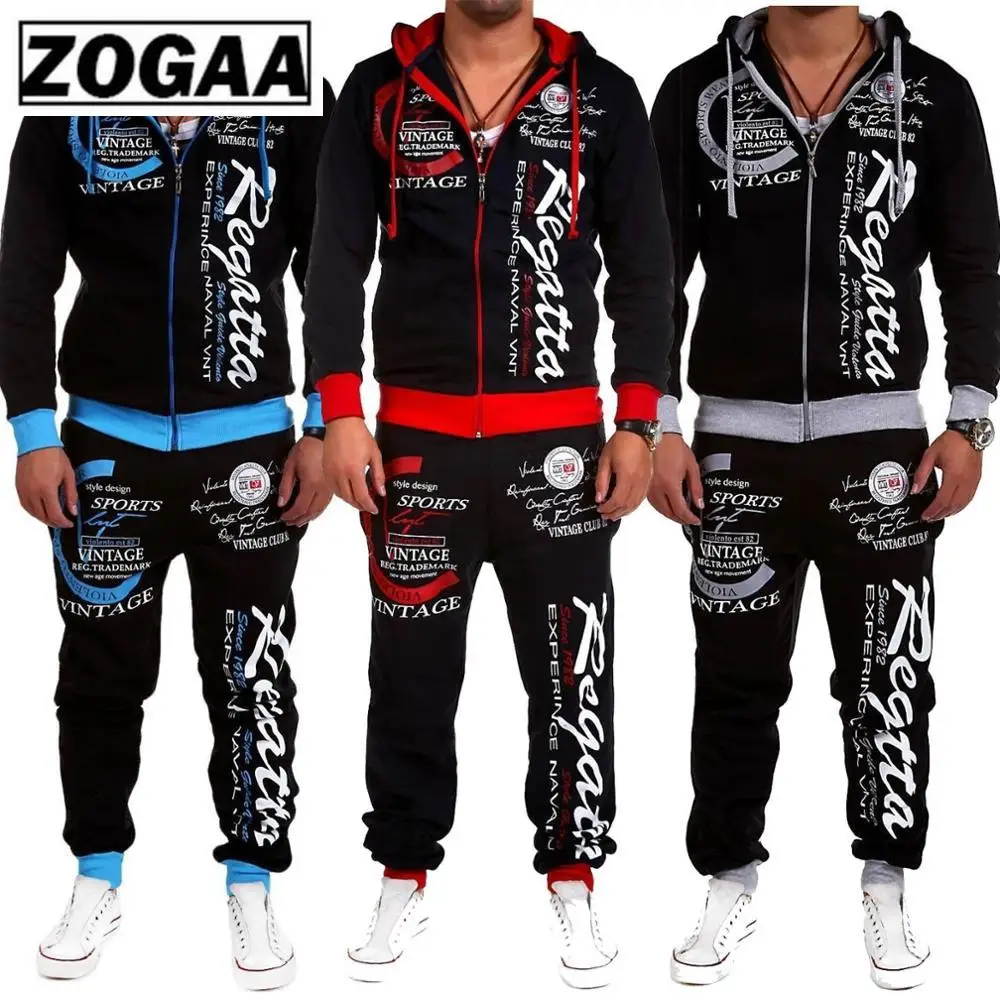 ZOGAA новый мужской повседневный спортивный костюм комплект из двух предметов
