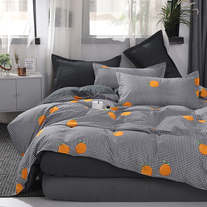 Новый стиль в 2019 году плед оранжевый Четыре комплекта постельных