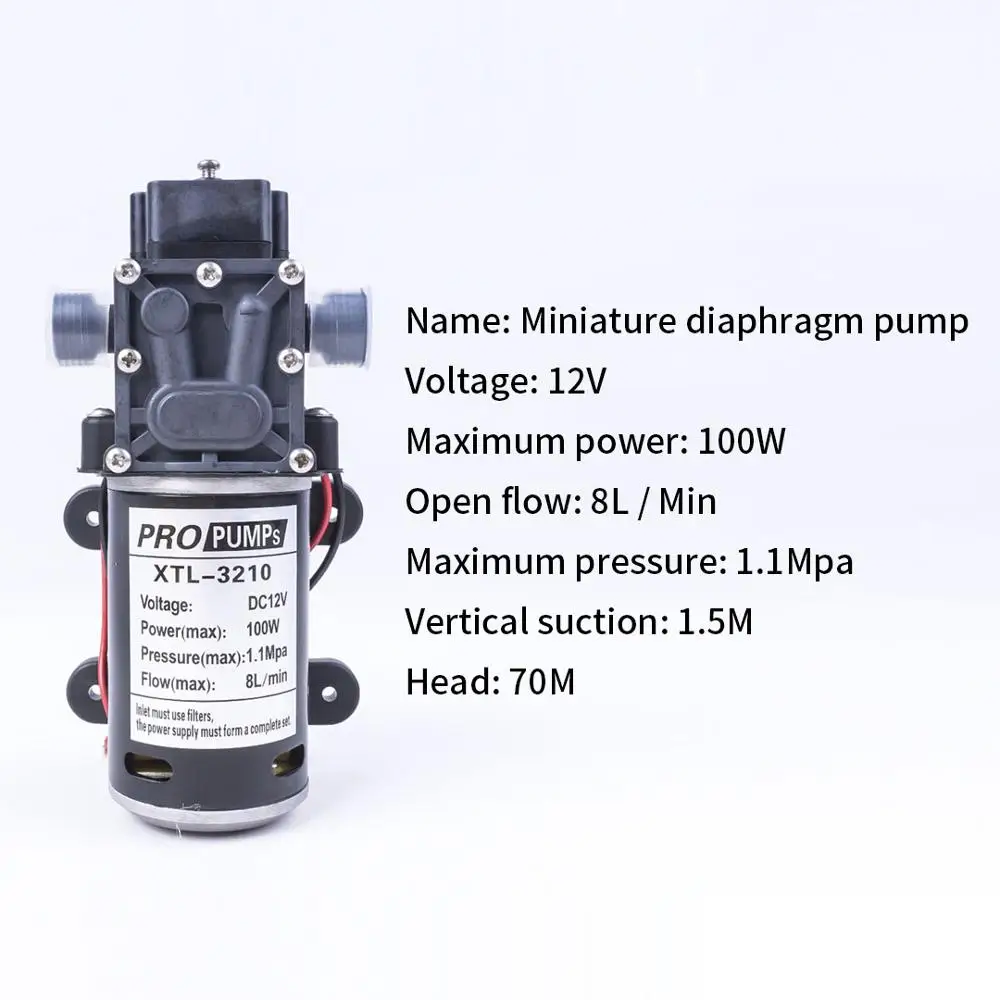 DC 24 V 100 W 130PSI 8L/мин мембранный самовсасывающий насос высокого давления для воды сельскохозяйственный Электрический водяной насос Автомойка спрей