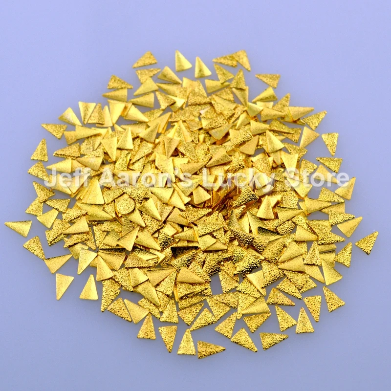 500 шт. Золотая стрела матовые Треугольные металлические украшения для дизайна
