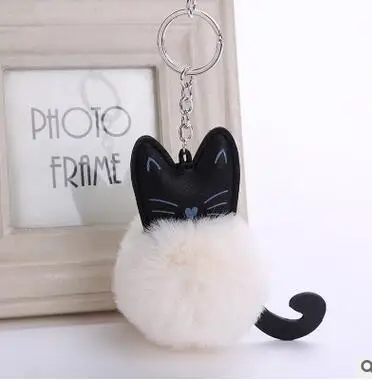 1 шт./лот пушистый кот брелок прекрасный искусственный мех кролика мяч животное