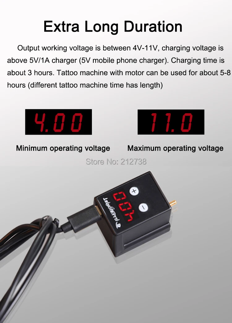 Новейший беспроводной источник питания мини мощность татуировки RCA/DC разъем татуировки Поставщик Для татуировки ручка машина