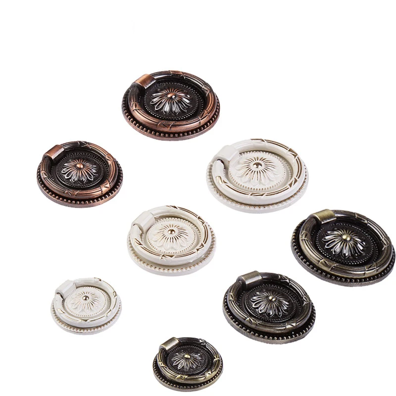 Винтаж ручка шкафа ящик комод шкаф падение кольцевые ручки ящика тянуть