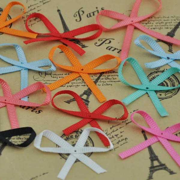 

50pcs Mix Color Grosgrain Ribbon Bow DIY Flower Appliques wedding Sewing Crafts B201
