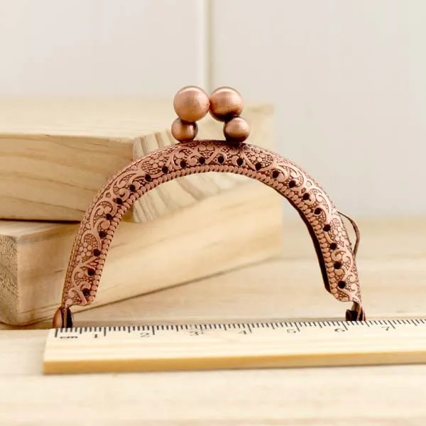 K155 серебро/пистолет черный/красная бронза/золотой 6,5 gourd голова накатка мини полукруг монеты кошелек рамки Металл Поцелуй застежка сумки