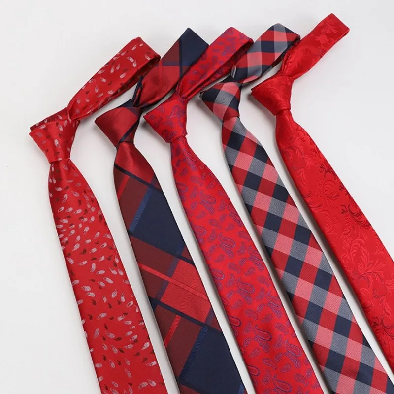 Новинка Модная дизайнерская 7 см красный в деловом стиле Пейсли 100% Шелковый