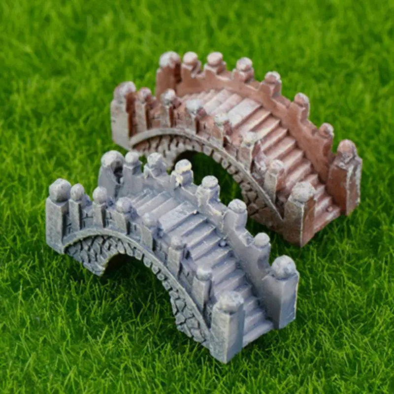 

1 Pcs Mini Resin Bridge Miniature Garden Ornament Buildings Decor DIY resin Craft Figurinefairy garden supplies
