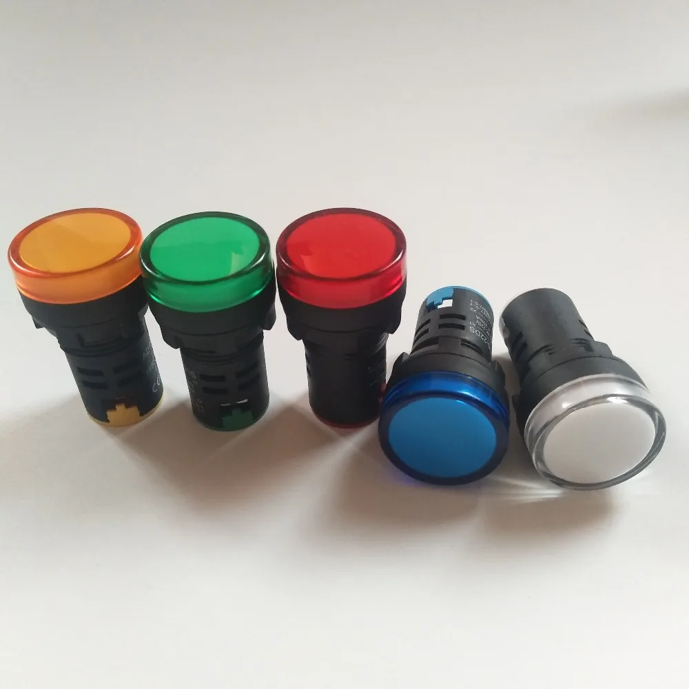 20PCS/Lot High Brightness 22mm Diameter LED Indicaor Lamp AD16-22DS Pilot Singal for Power Distribution Cabinet | Лампы и освещение