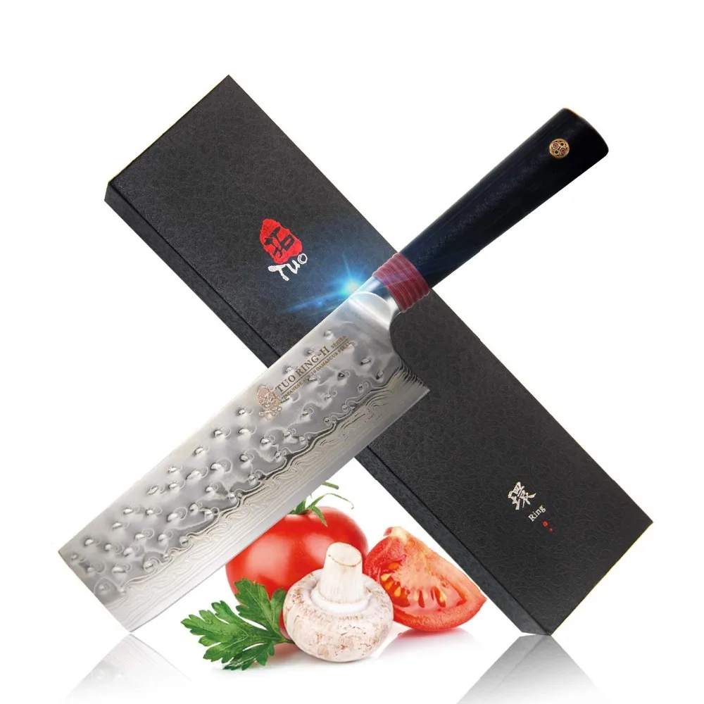 TUO столовые приборы Kiritsuke нож японский AUS 10 Дамаск HC сталь Nakiri кухонный