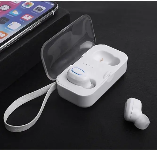 Auriculares, настоящие беспроводные Bluetooth наушники, бинауральные звонки T18s, TWS, стерео наушники с микрофоном, гарнитура, наушники для смартфона - Цвет: Белый
