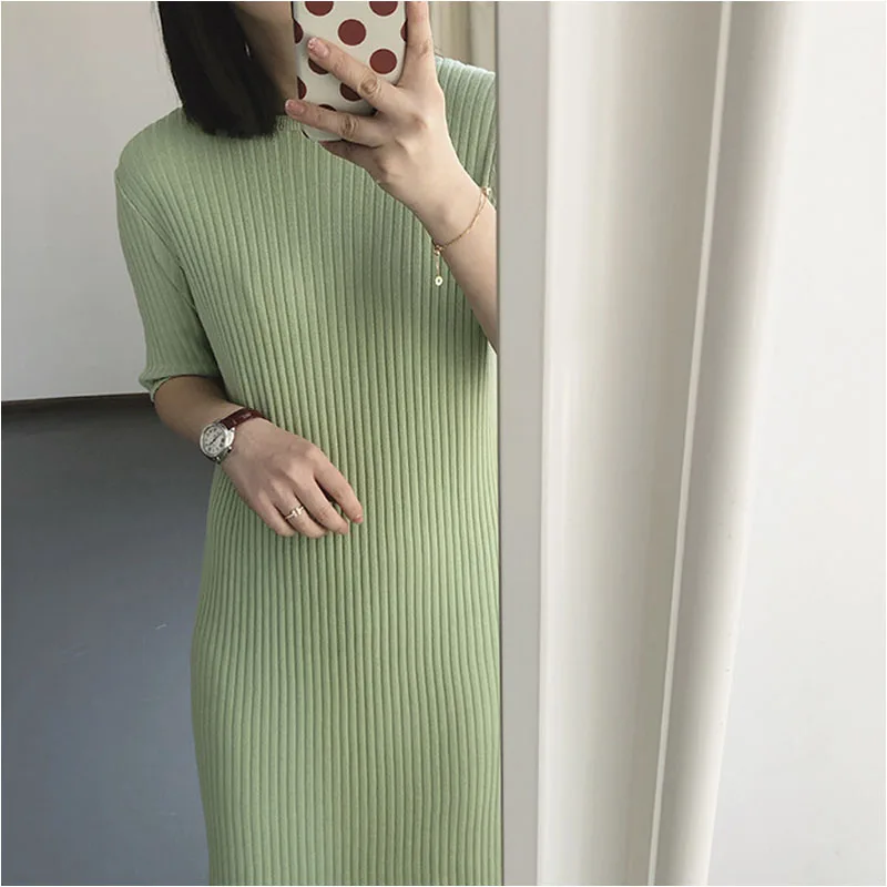 Женское прямое платье свитер maix повседневное Свободное длинное трикотажное с