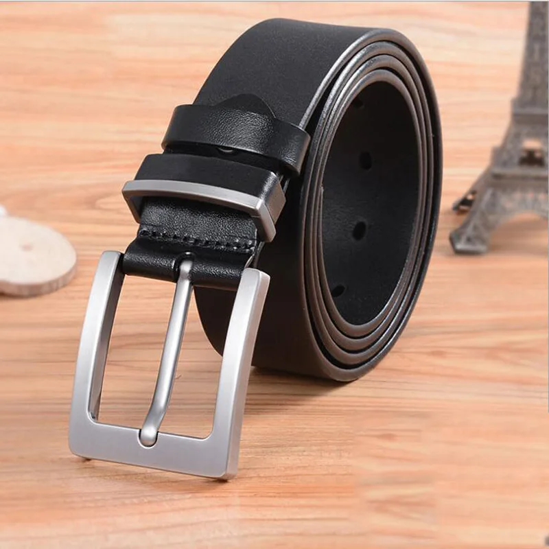 Pin Buckle Genuine Leather Jeans Belts 100% Cowskin Simple Style Business Male Belts Strap Quality Guarantee XKS021
