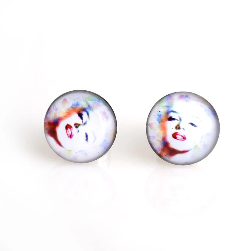 18 пар 10 мм белые серьги гвоздики Мэрилин Монро Серьги пусеты с Букле д 'орейлом