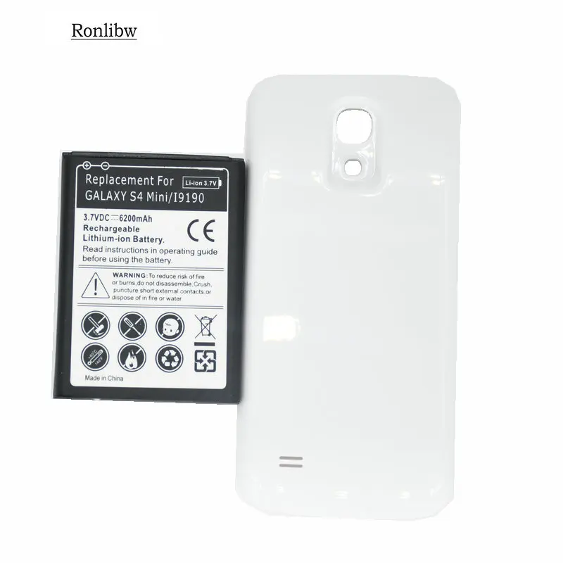 Ronlibw 6200mAh B500BE B500AE Расширенный аккумулятор + 2 цвета замена крышки для Samsung Galaxy S4 mini