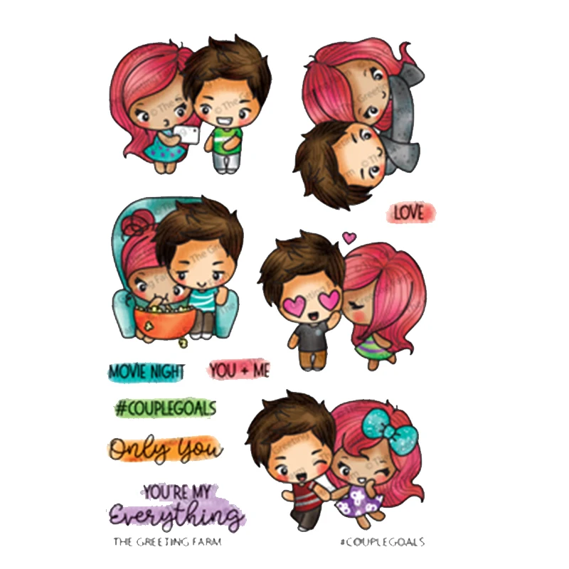 2019 День Святого Валентина пара влюбленных прозрачный силиконовый штамп/печать