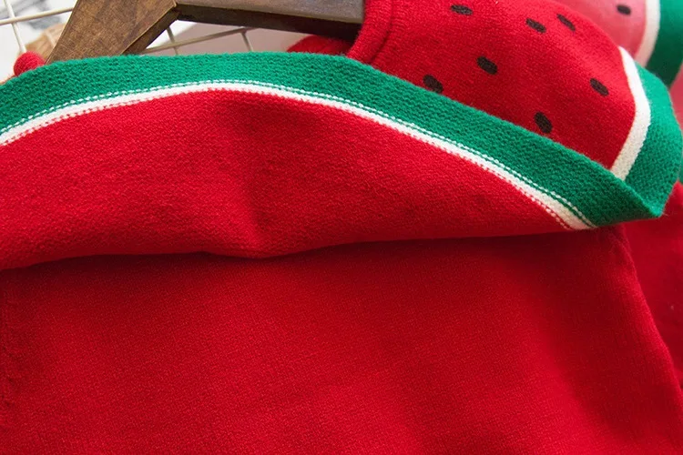 Lovely Baby Girls Watermelon Sweater Clothes Outfits Cotton 2018 New Toddler Kids Long Sleeve Cloak Knitted Tops Outwear 1-5Yrs | Детская