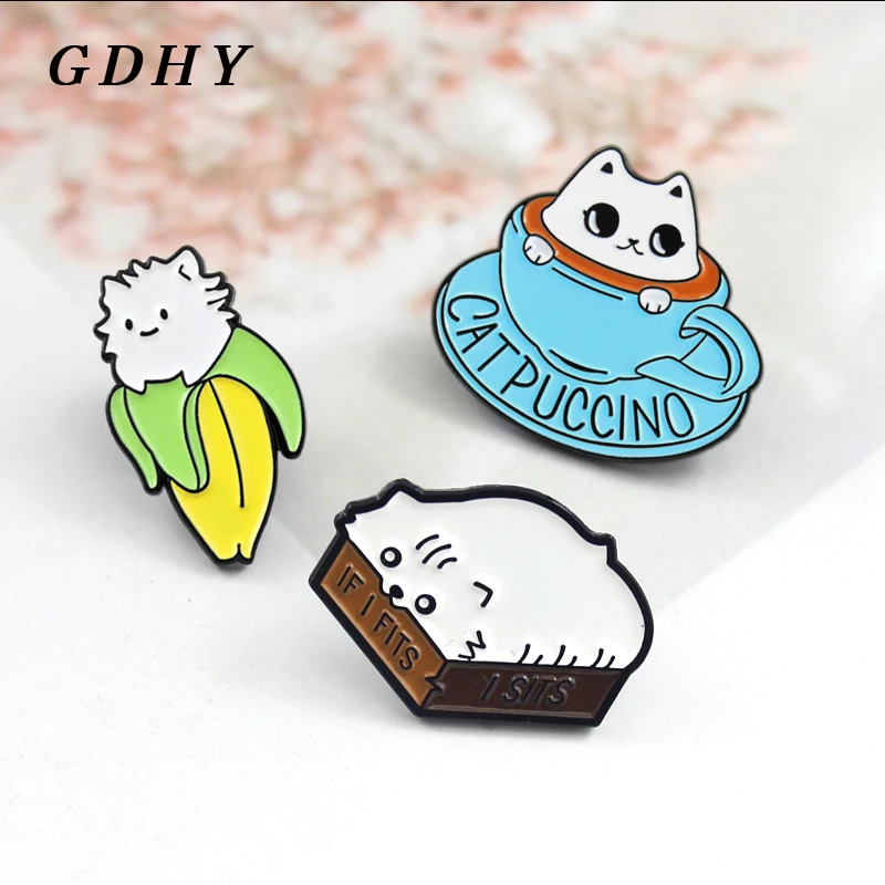 GDHY кот брошь Кофе Кубок кошка типа "банан" кошачий мне подходит сидит кошки