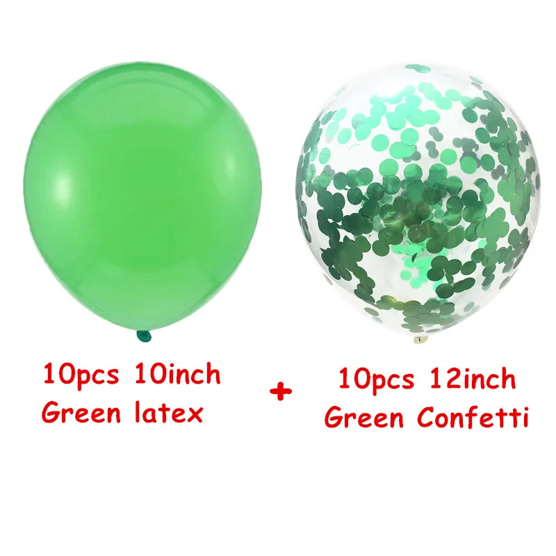 20pcs Green Set 20шт бордовые розовые и золотые воздушные шары набор Конфетти День Рождения хром шар Свадебные украшения дети металлические шары - Цвет: 20pcs Green Set
