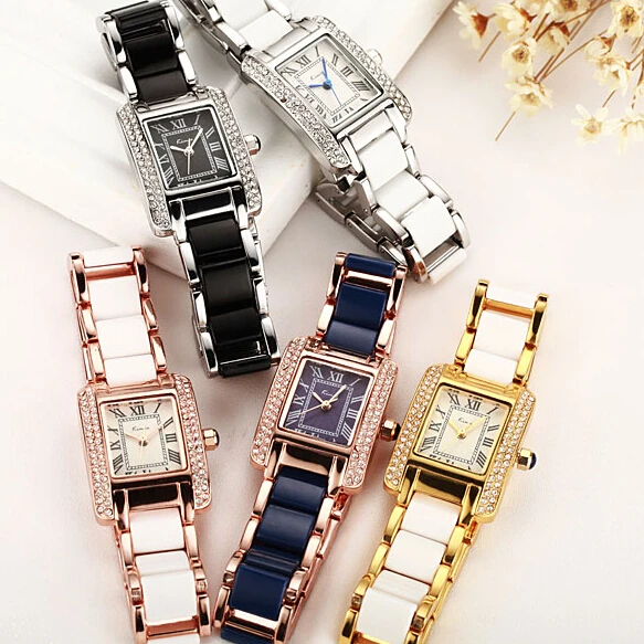

2017 new fashion Rectangle casual Kimio watches for women ladies dress watch montre femme wrist watches clock Roman Numerals