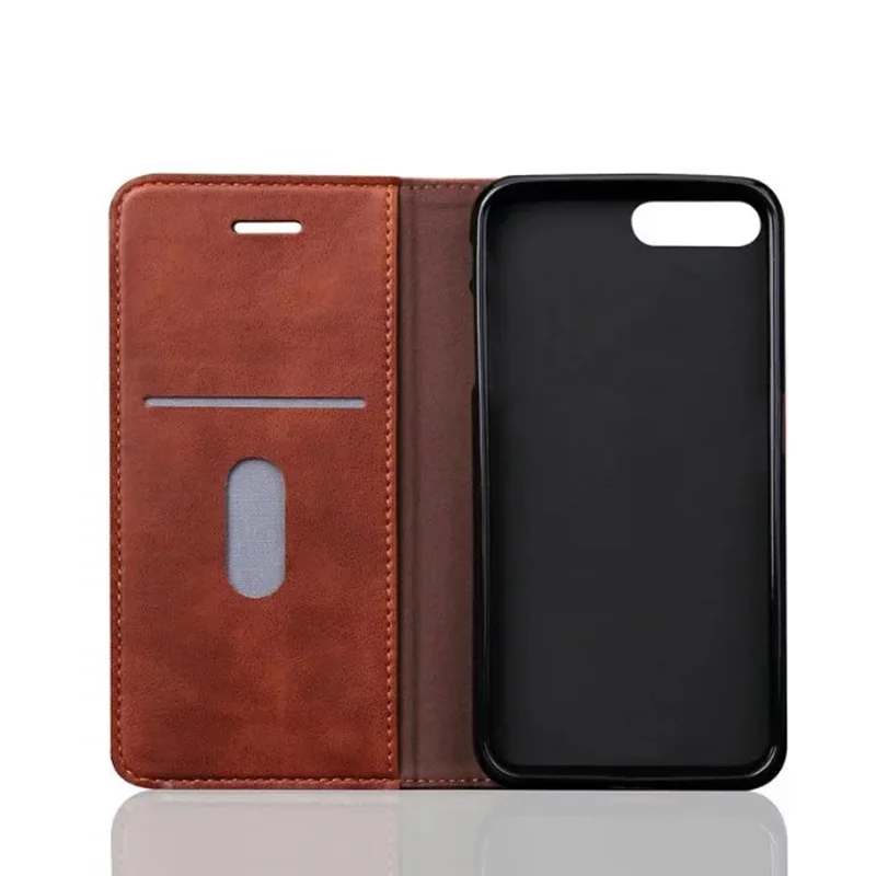 Thumb Slide Card Wallet Case For iPhone 7 6S Plus Luxury Magnet Leather Flip Cover Cases for 5s plus Coque SE Shell | Мобильные