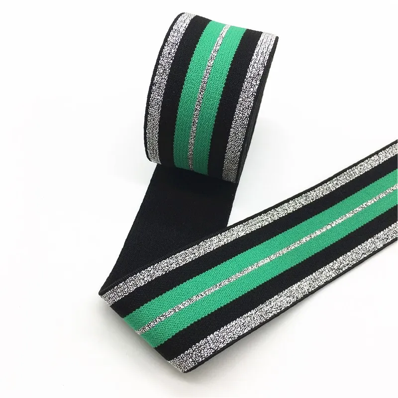Striped 23 40 мм нейлоновая красочная резиновая резинка полосатые плечевые нижние ремни для тесьма для одежды Швейные DIY аксессуары для одежды 1 метр - Цвет: Striped 23