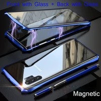 for samsung galaxy note 10 plus magnetic case 360 double sided 9h tempered glass case for samsung note 10 metal bumper case 10