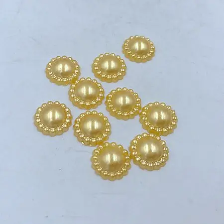 sunflower golden 50 шт./лот, 13 мм, имитация жемчуга, бисер, полукруглый, плоский с оборота, Подсолнух, тычинки, свадебные открытки, украшение своими руками - Цвет: sunflower golden