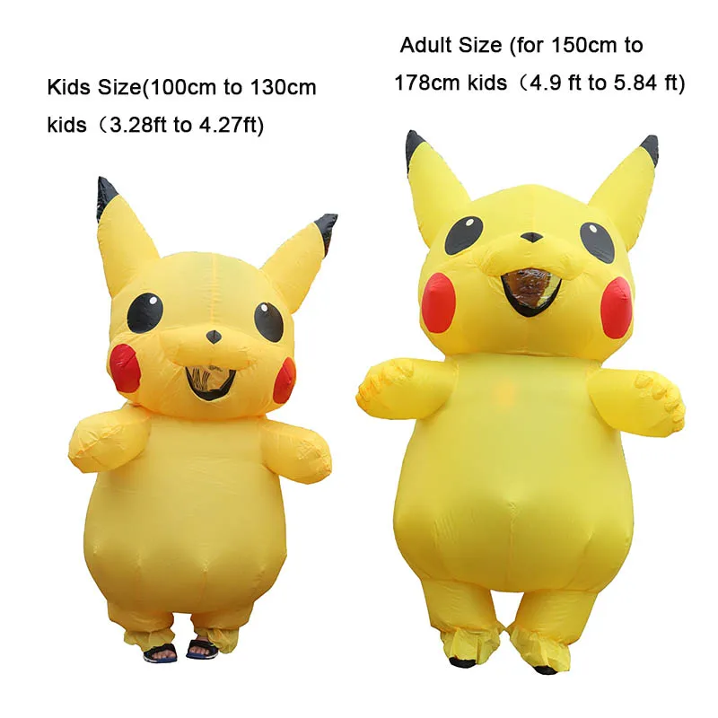 Надувные Pikachu костюмы Покемон Хэллоуин Косплей Карнавальный костюм покемон талисман костюмы на Хэллоуин для детей взрослых талисман