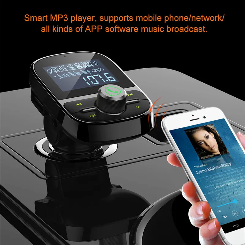 FM передатчик Bluetooth гарнитура для авто Беспроводной модулятор автомобильный