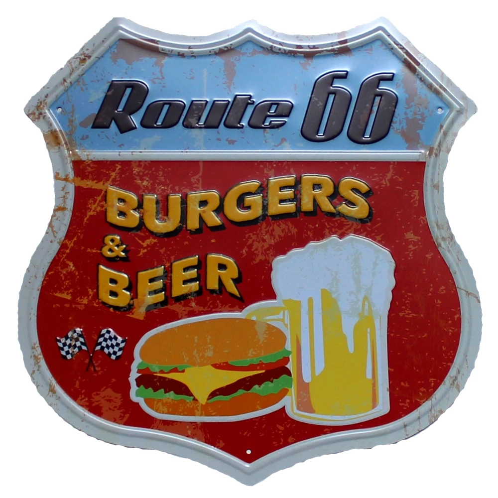 [Mike Decoration] Route66 прямоугольная картина &quotзнак&quot ретро подарок настенная доска
