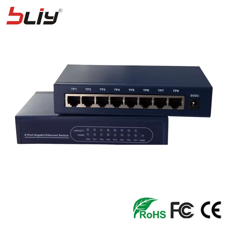 8GE гигабитный коммутатор 8 10/100/1000 м rj45 UTP LAN порт Настольный сетевой переключатель