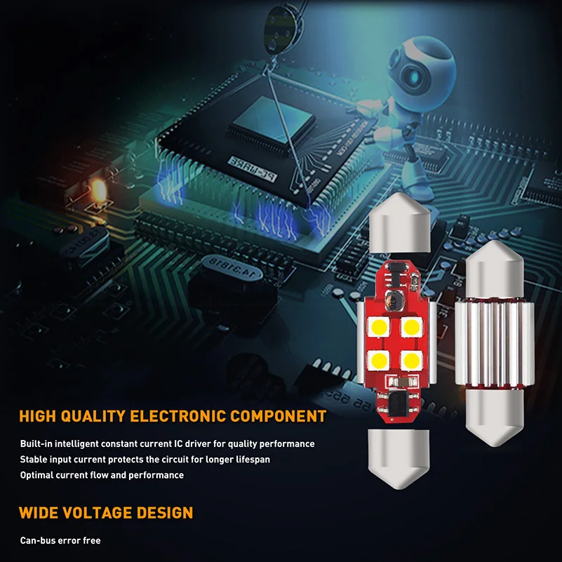 4 шт. светодиодная лампа для салона автомобиля 31 мм|Сигнальная лампа| |