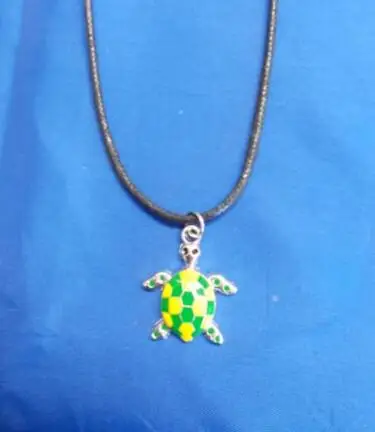 Винтажный серебряный с эмалью изображением панды С черепашками-с украшением в