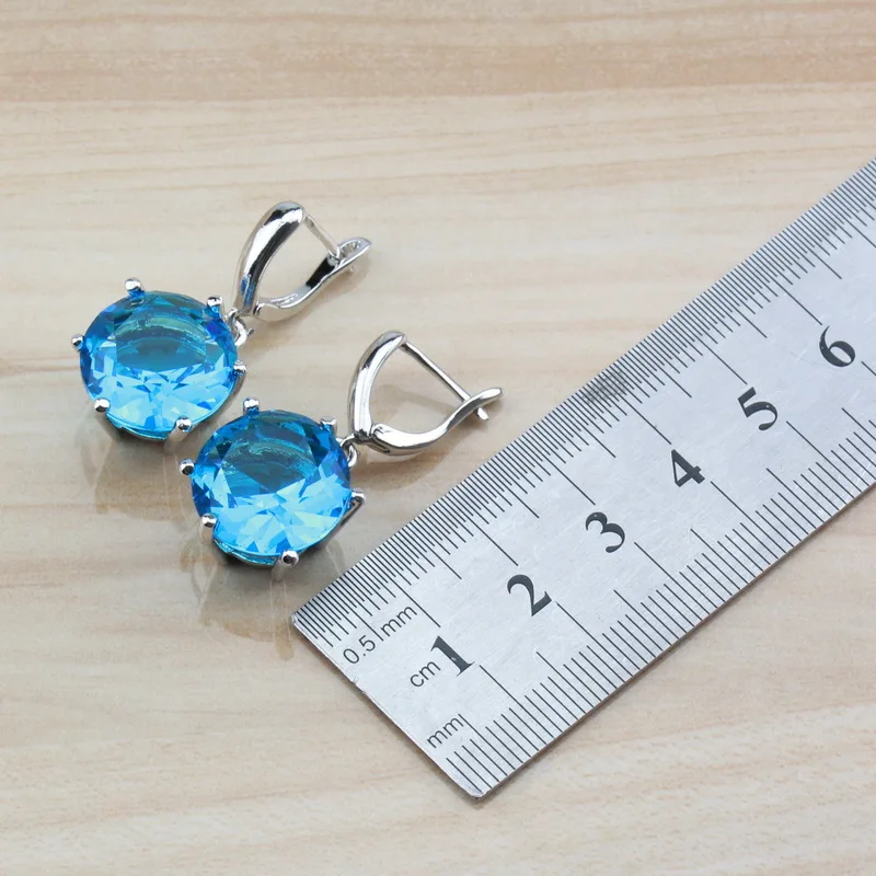 Женский свадебный ювелирный комплект из колье и серёг с натуральным