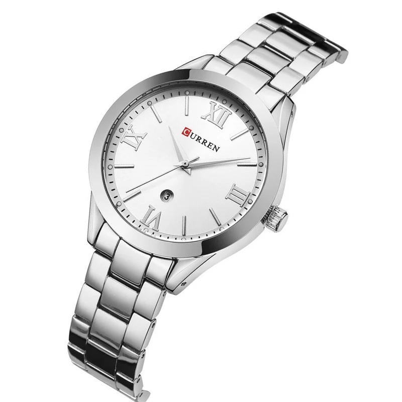 Часы женские элегантные брендовые Роскошные серебристые кварцевые стальные