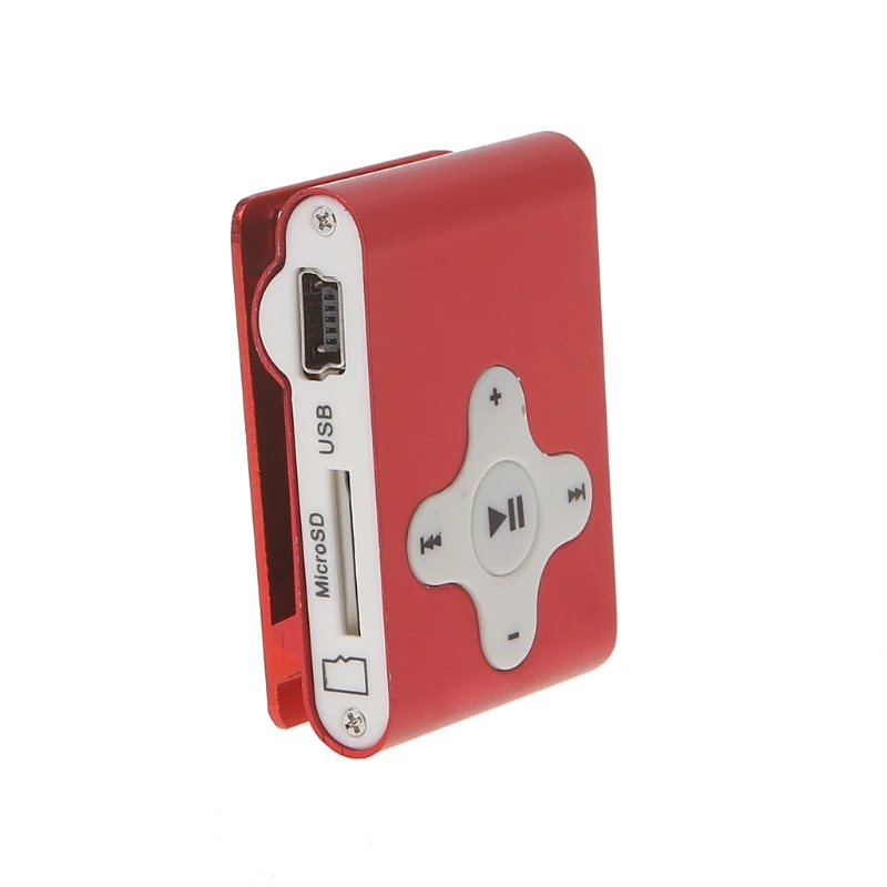 OOTDTY MP3 Mini Clip Metal Music Media Player Support Micro SD Card + USB Cable Earphone | Электроника