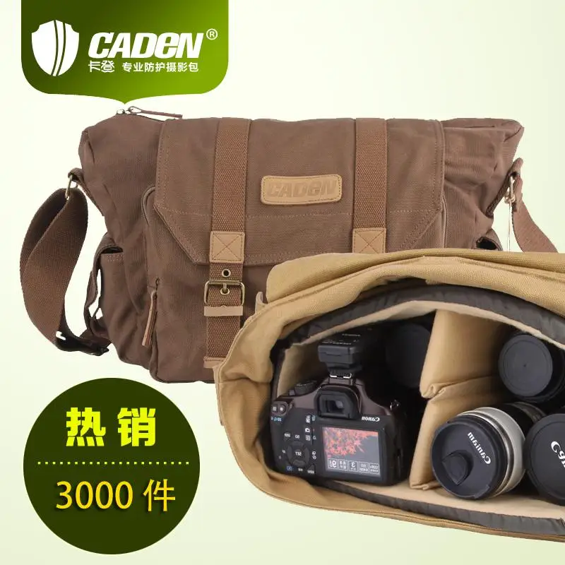 CADEN сумка для наружной камеры 60d 700d SLR Повседневная Холщовая Сумка через плечо Canon
