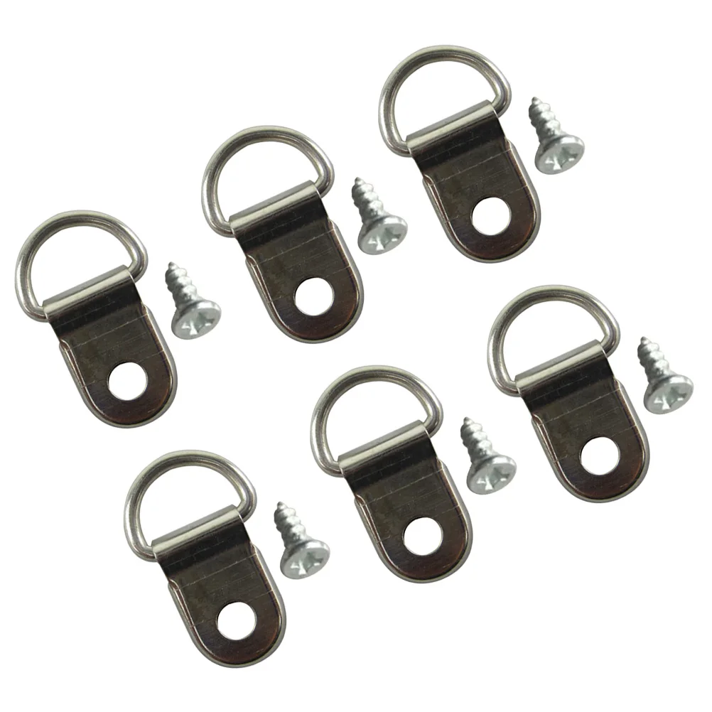 100Pcs Heavy Duty Silver Plated Single Hole D Ring for Hanging Mirror Oil Painting Picture Frame Hangers with 100 Pcs Screws |