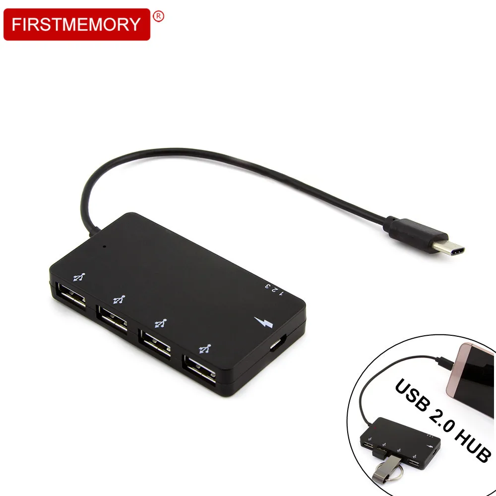 Ультра тонкий 4 порта USB C концентратор сплиттер портативный микро OTG зарядный