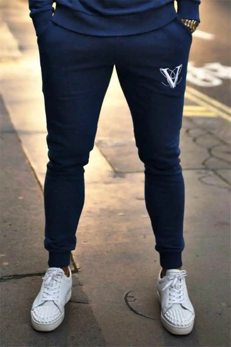 navy blue pants GYMOHYEAH новые спортивные костюмы для мужчин s модный спортивный костюм для мужчин тренировочный spak survete для мужчин t Мужская спортивная одежда костюм с капюшоном спортивный костюм набор для мужчин - Цвет: navy blue pants