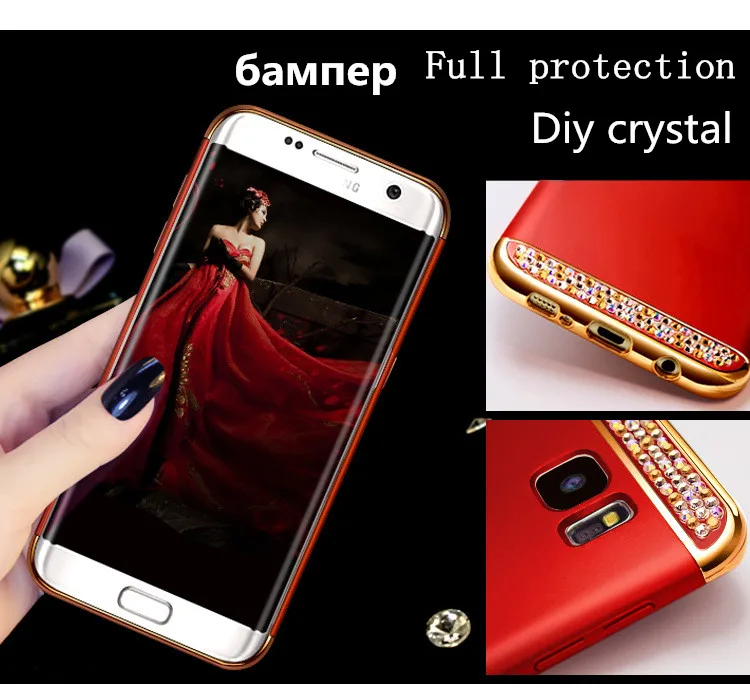 Гибридный чехол с кристаллами для Samsung Galaxy S6 S7 Edge S8 S9 A6 A7 2018 A50 A10 note 9 J5 J7 J2 Prime 2016 A5 2017