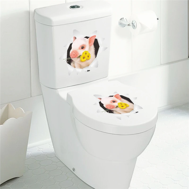 Мультяшные разбивающиеся наклейки на стену в виде Свинки домашний декор для