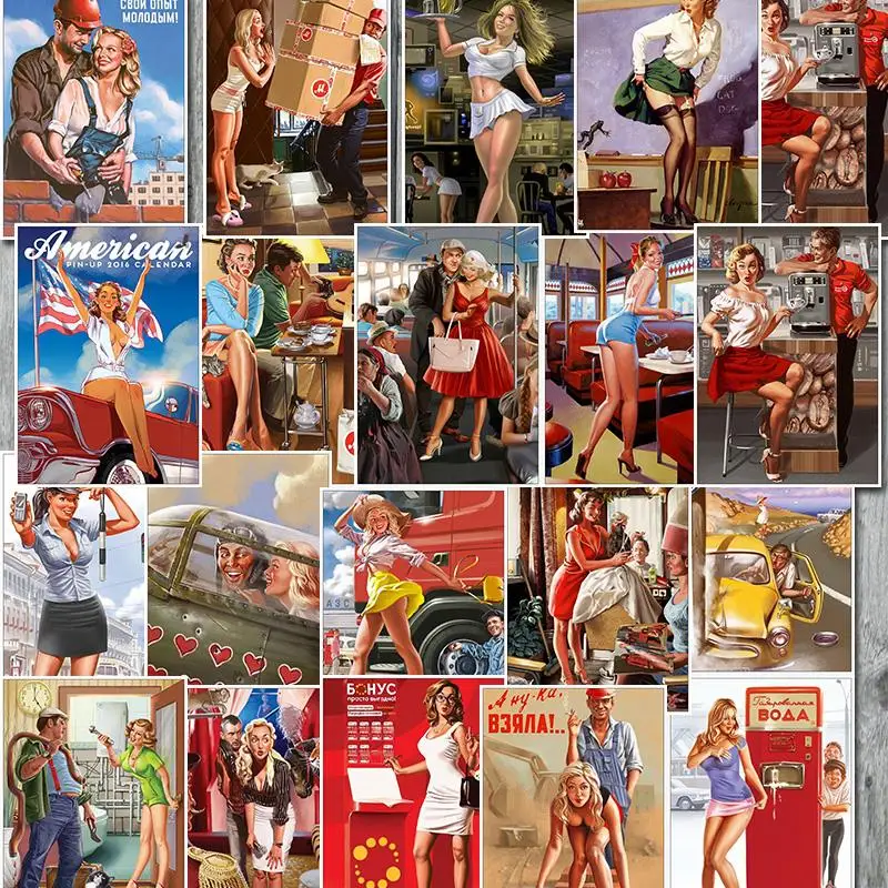 25 шт./лот Pin Up Girl наклейка для ноутбука скейтборд велосипед Водонепроницаемый Забавный сексуальный Второй мировой войны стикер красоты