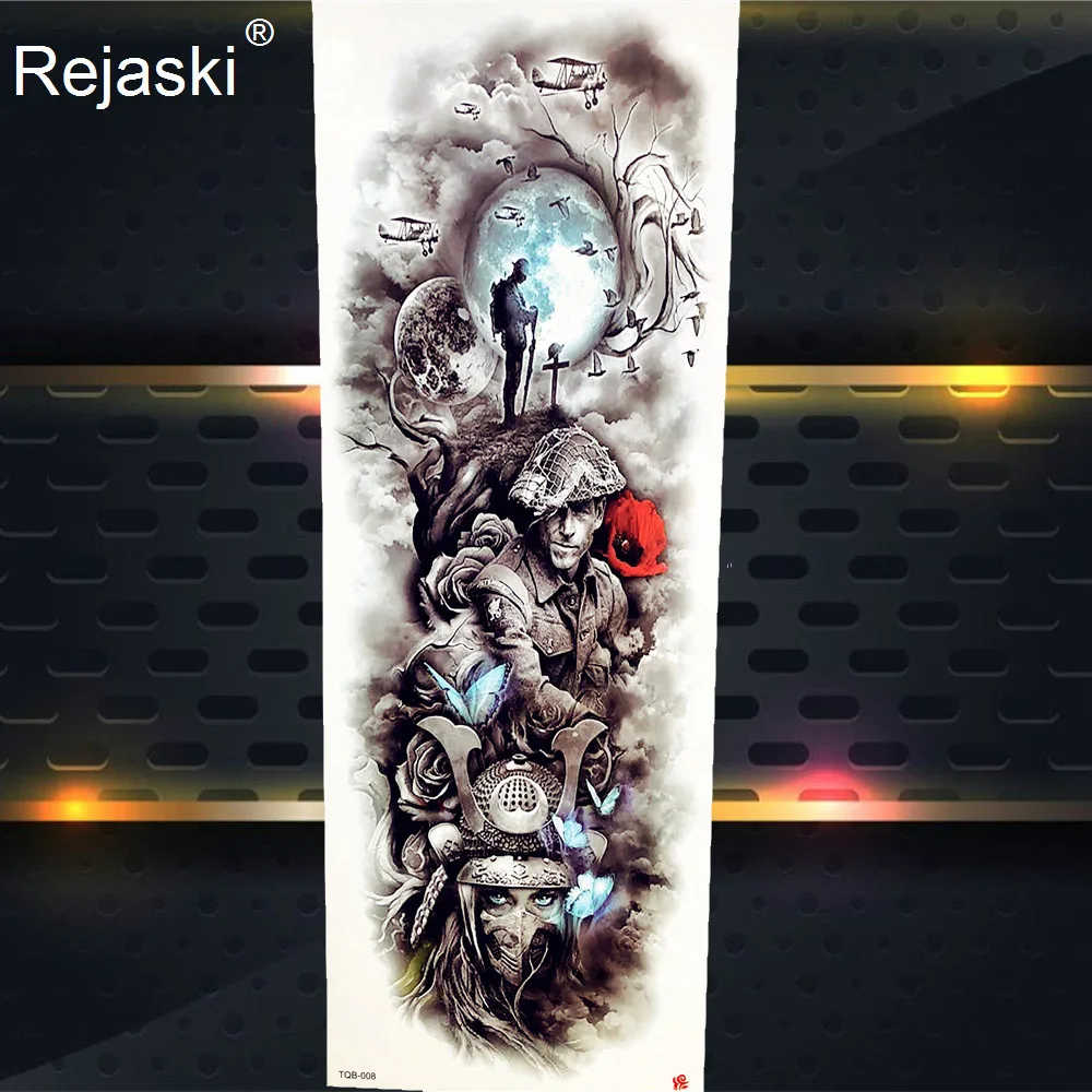 Женские и женские наклейки на тело черные с тотемным эффектом временная