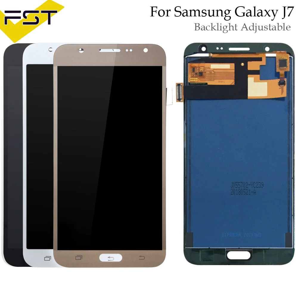 100% протестированный ЖК-дисплей с регулировкой яркости для Samsung Galaxy J7 2015 J700 J700F +