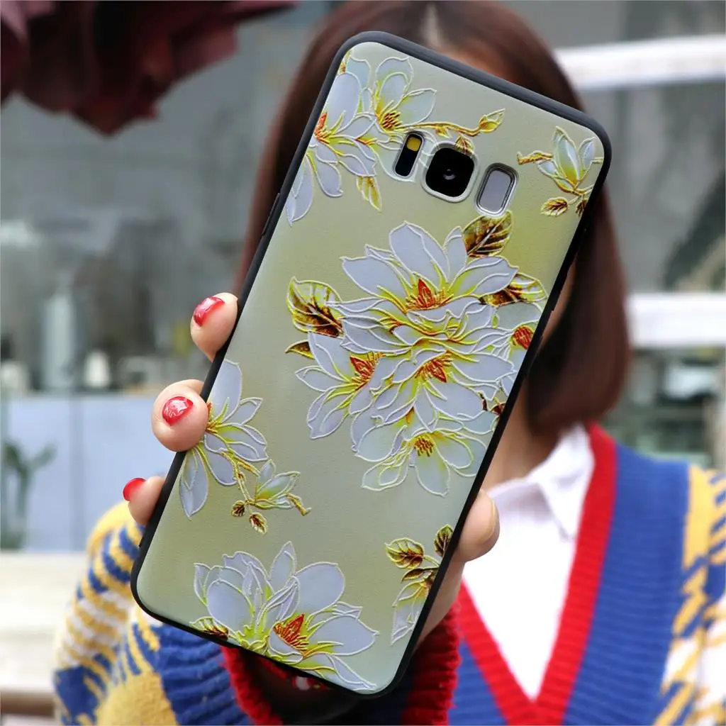 hbhua 3D с тиснением и изображением цветка на заднюю панель samsung Galaxy S10e J5 M20 M10 S10 плюс J8 J6 J4 плюс J7 Neo J2 Prime J3 чехол - Цвет: hbhua